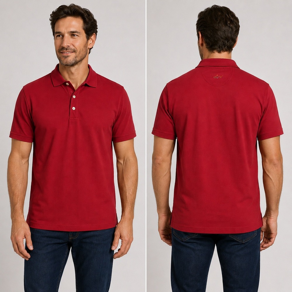 Greg Norman Play Dry Polo Shirt Mens XXL Red Short Sleeve Golf Performance Pique